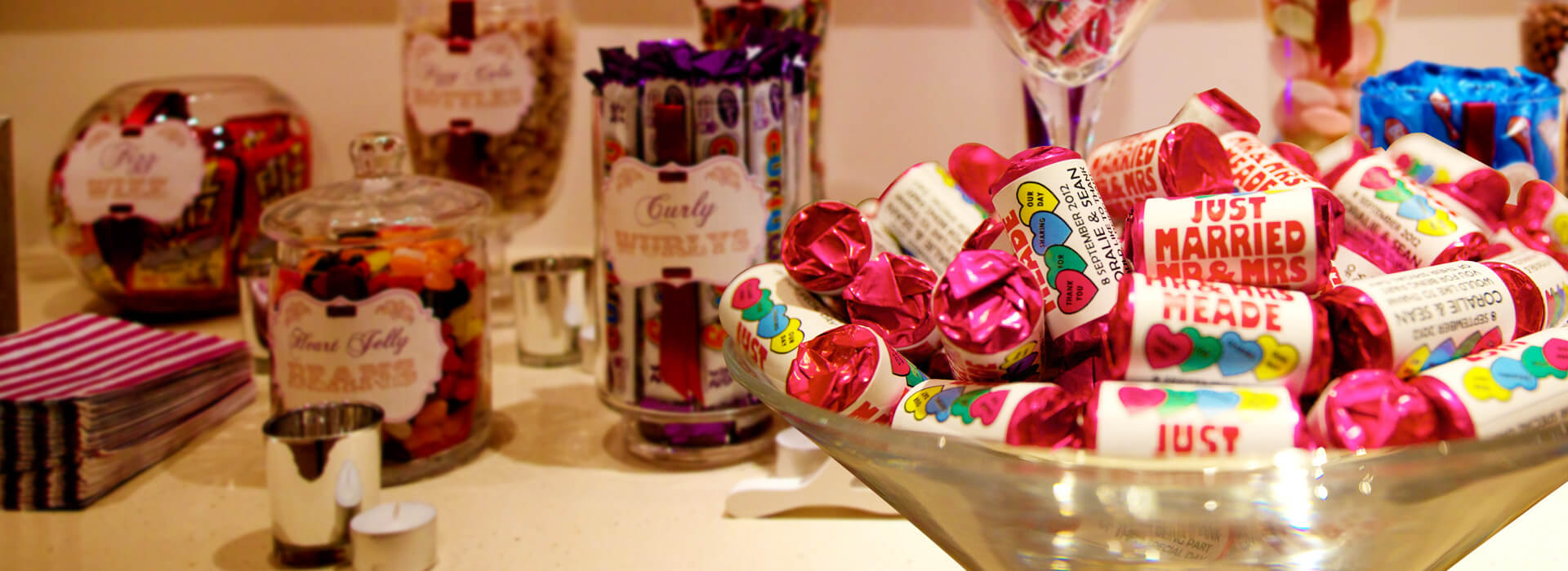 Personalised Pick N Mix Sweet Bags Donut Favour Gift Wedding Candy Cart Buffet